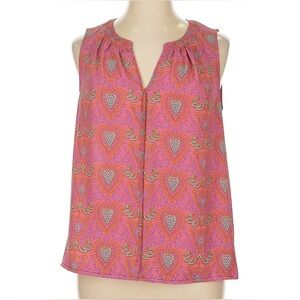 Rose & Olive Pink Patterned Sleeveless Blouse